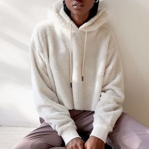 Urban Outfitters White Fleece Hoodie